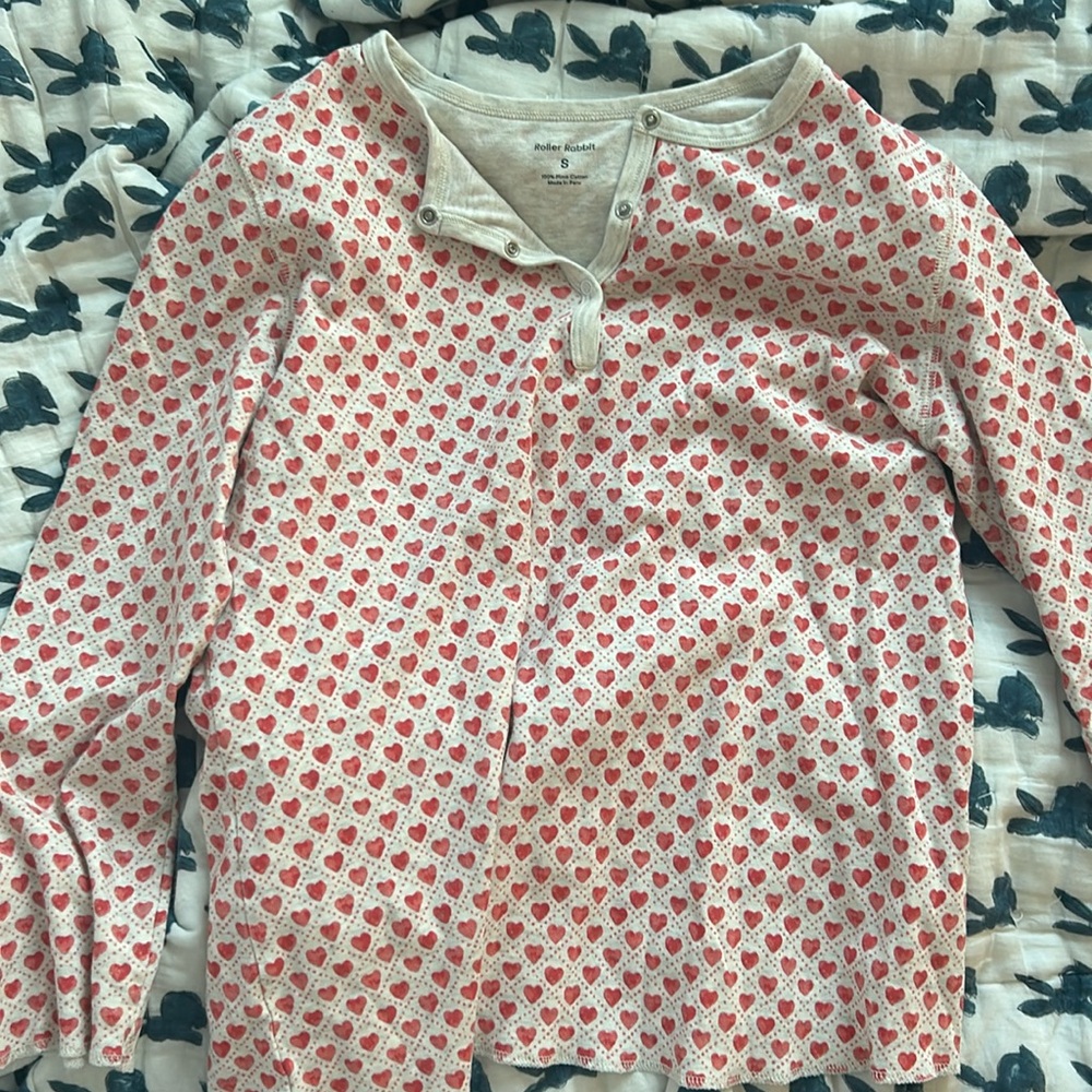 Roller Rabbit quilted hearts size small